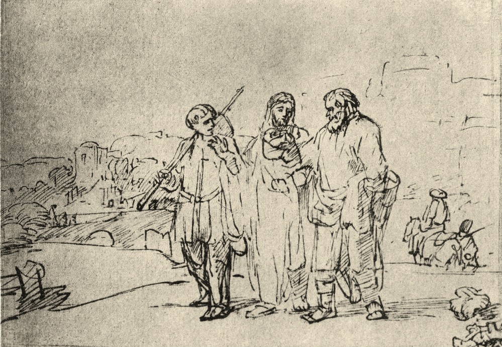 Rembrandt Harmenszoon van Rijn, Der Gang nach Emmaus (Religion,Barock,Fussreise,Niederländische Kunst,Emmaus,Gang Nach Emmaus,Holländische Kunst)