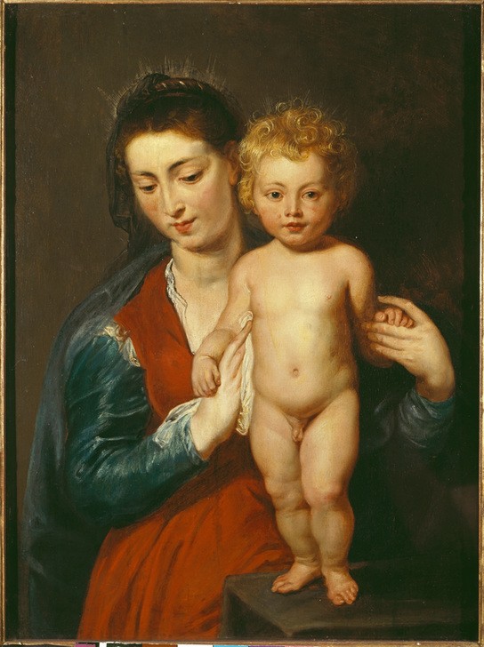 Peter Paul Rubens, Madonna mit stehendem Kind (Christentum,Flämische Kunst,Religion,Barock,Maria Mit Kind,Niederländische Kunst)