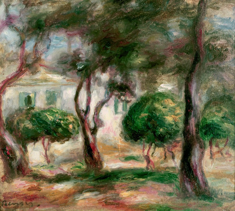 Pierre-Auguste Renoir, Le jardin des Collettes (Bauernhaus,Haus,Kunst,Landhaus,Landschaft,Wohnhaus Von Berühmten,Impressionismus,Französische Kunst)