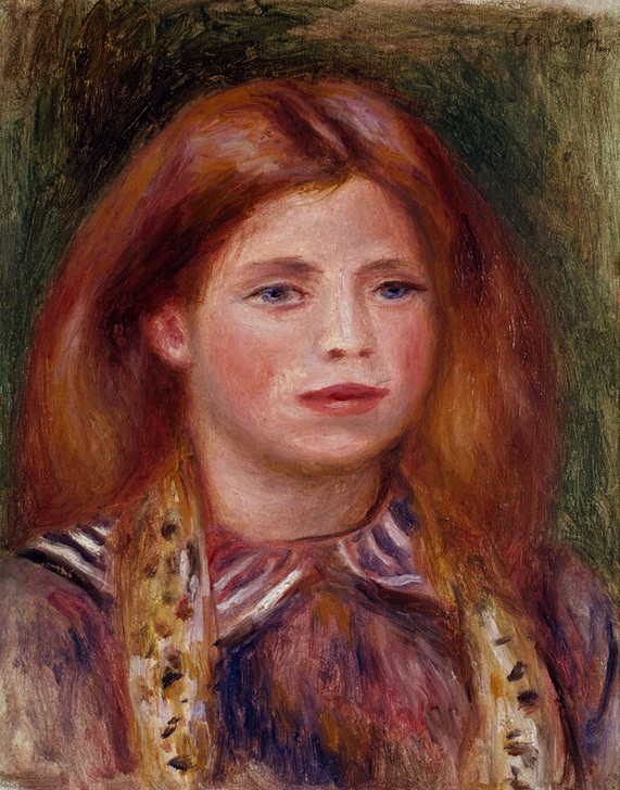 Pierre-Auguste Renoir, Coco. Portrait de Claude Renoir (Kind,Künstler,Kunst,Mensch,Impressionismus,Portrait,Französische Kunst,Knabe,Langes Haar,Kinderbildnis,Jahrhundertwende)