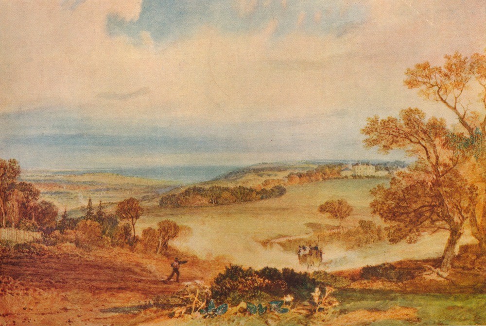JOSEPH MALLORD WILLIAM TURNER, Beauport, near Bexhill 1810 (Bauer (Landwirt),Beruf,Geographie,Wetter,Meer,Besetzung,Tag,Feld,Ansicht,Braun,Farbe)