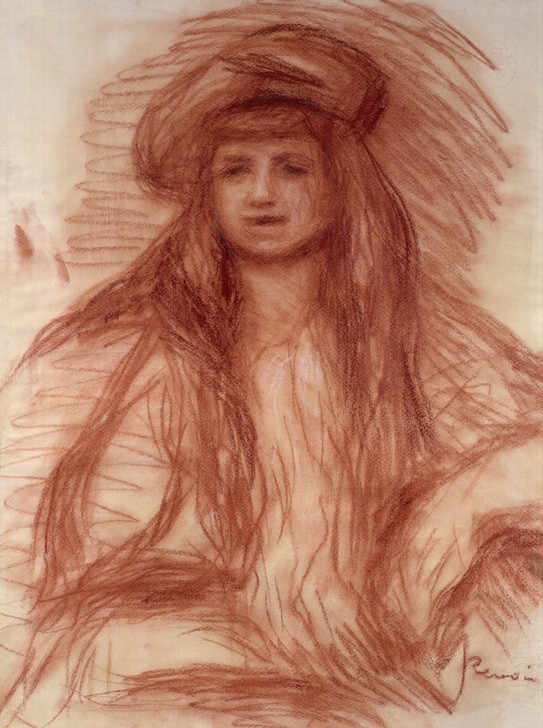 Pierre-Auguste Renoir, Portrait de Coco (Kind,Kopfbedeckung,Künstler,Kunst,Mensch,Impressionismus,Portrait,Französische Kunst,Knabe,Langes Haar,Kinderbildnis,Mütze)