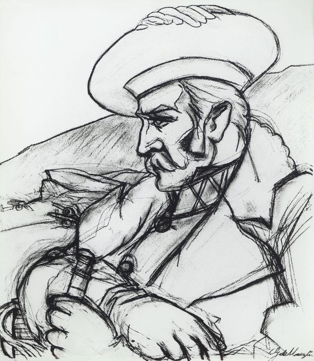 GUSTAVO DE MAEZTU WHITNEY, Tomás de Zumalacárregui Imaz (1788–1835) (Geschichte, Militär, General, spanien, Portrait, Studie, Zeichnung, Klassische Moderne, Wunschgröße, Wohnzimmer, schwarz/weiß)