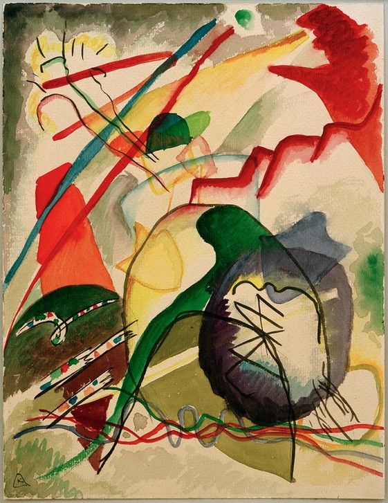 Wassily Kandinsky, Entwurf zu ‘Bild mit weißem Rand' (Kunst,Expressionismus,Der Blaue Reiter,Abstrakte Kunst,Russische Kunst,Entwurf,Abstraktion, Abstrakter Expressionismus, Wohnzimmer, Treppenhaus, Wunschgröße, bunt)