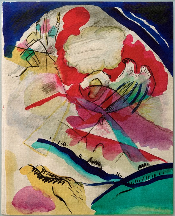 Wassily Kandinsky, Entwurf zu ‘Bild mit weißen Linien' (Malerei, Expressionismus, Der Blaue Reiter, Russische Kunst, Abstraktion, Wohnzimmer, Treppenhaus, Wunschgröße, bunt)