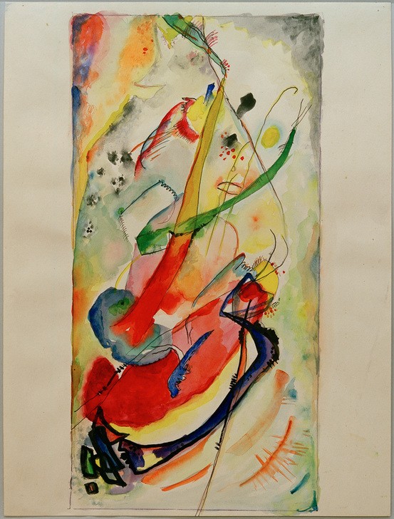 Wassily Kandinsky, Entwurf zu einem Wandbild für Edwin R. Campbell Nr. 1 (Kunst,Expressionismus,Der Blaue Reiter,Abstrakte Kunst,Russische Kunst,Entwurf,Abstraktion,Wandbild)