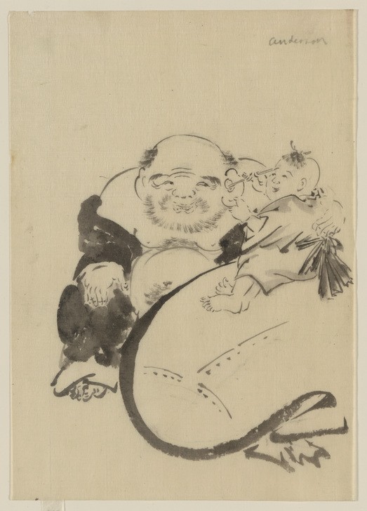 Katsushika Hokusai, Man and boy (Kind,Kunst,Völkerkunde,Japanische Kunst)