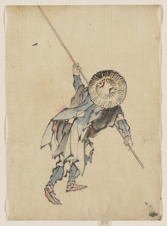 Katsushika Hokusai, Person with a stick (Kunst,Mann,Völkerkunde,Japanische Kunst)