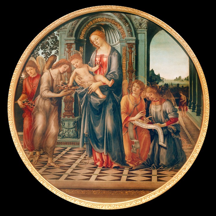 Filippino Lippi, Maria mit Kind, Engeln und Johannes dem Täufer  (Religion und Glaube)