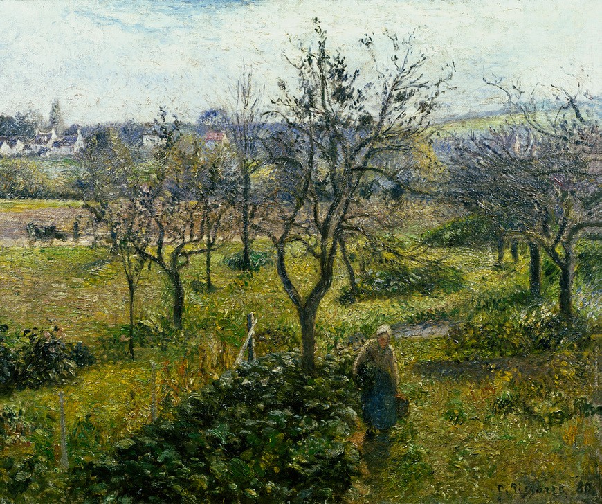 Camille Pissarro, Die Gärten von Le Valhermeil, Auvers-sur-Oise (Kunst,Landschaft,Gemüsegarten,Obstgarten,Impressionismus,Französische Kunst,Nutzgarten,Gartenbau,Garten)