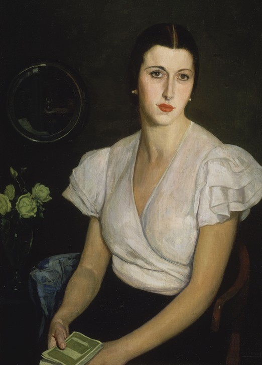 Francisco Llorens Diaz,  (Frau, Dame, Spanerin, Portrait, Persönlichkeiten, Buch, lesen,   klassische Moderne, Wohnzimmer, Realismus, Wunschgröße, Malerei)