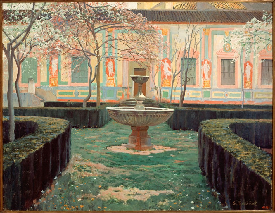 Santiago Rusinol, Verlassener Garten (Park,Baum,Spanische Kunst,Katalanische Kunst,Malen,Springbrunnen,Garten)