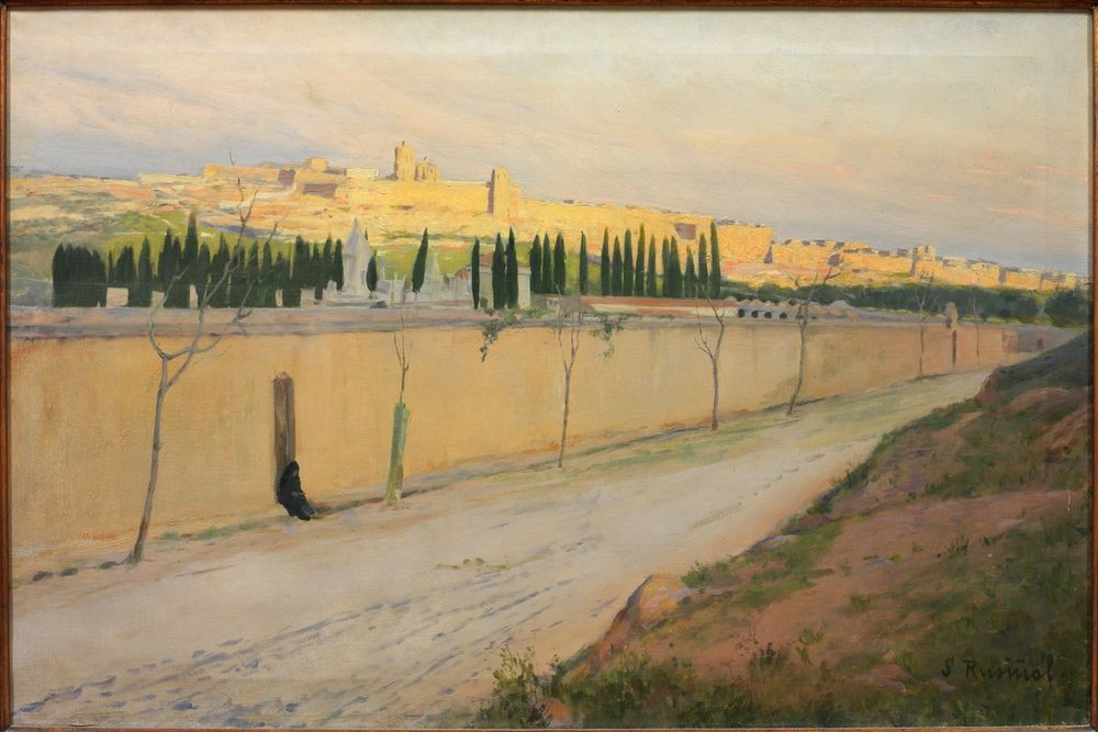 Santiago Rusinol, Weg zum Friedhof (Friedhof,Spanische Kunst,Weg,Katalanische Kunst,Malen,Wand)