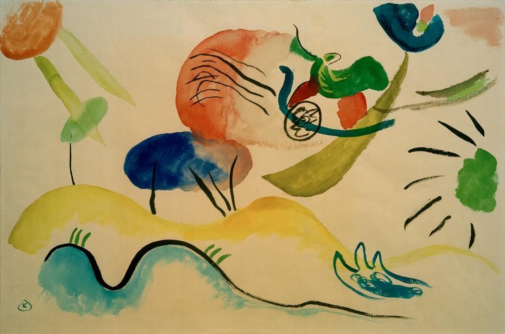 Wassily Kandinsky, Aquarell Nr. 2 (Bauhaus,Kunst,Abstrakte Kunst,Russische Kunst, Abstraktion,Wohnzimmer, Treppenhaus, Wunschgröße, bunt)