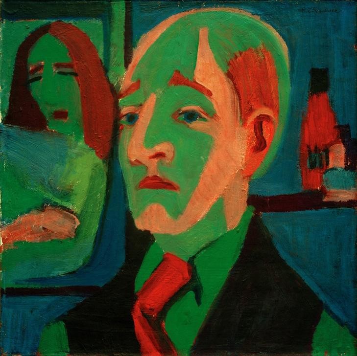 Ernst Ludwig Kirchner, Jan Wiegers (Bildhauer,Deutsche Kunst,Grafiker,Künstler,Kunst,Maler (Künstler),Mann,Portrait,Expressionismus,Die Brücke,Brustbild,Person)