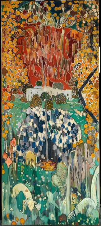 Joaquim Mir, The Gorg Blau (Bozzetto, Katalanische Kunst,  Post-Modernisme, Malerei, Klassische Moderne, Wunschgröße, Wohnzimmer, Treppenhaus, bunt)