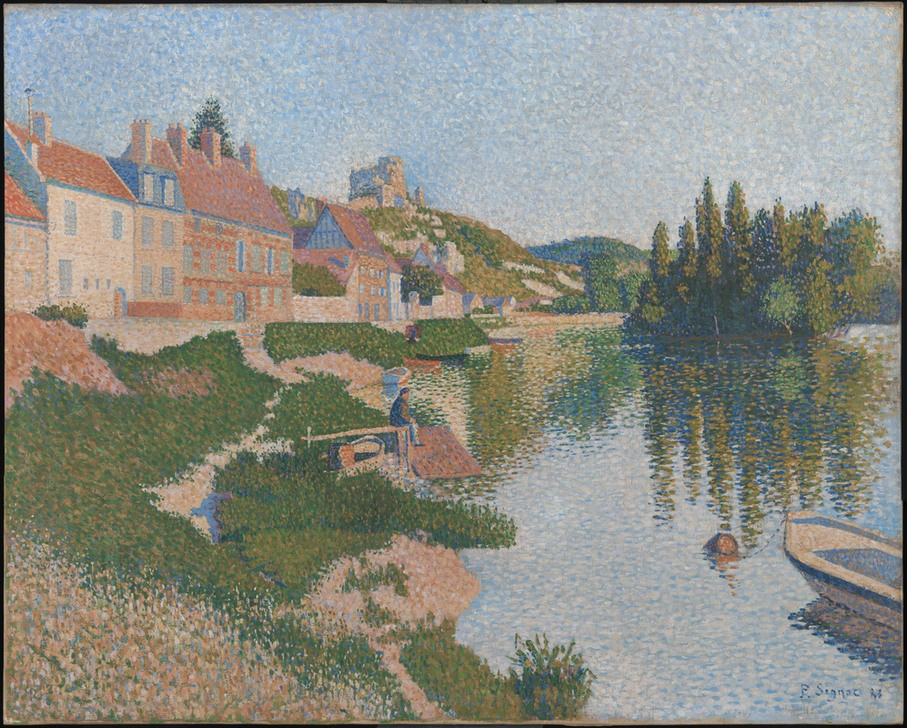 Paul Signac, Les Andelys. The Riverbank, 1886 (Jahreszeiten,Sommer,Poesie,Licht,Natur)