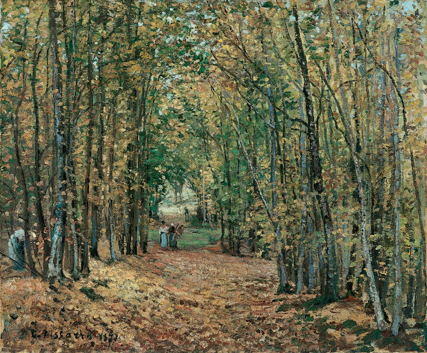 Camille Pissaro, The Woods at Marly, 1871 (Herbst,Jahreszeiten,Holz,Wald,Impressionismus,Baum,Poesie,Natur)