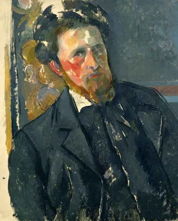 Paul Cézanne, Portrait de Joachim Gasquet (Literatur,Mann,Schriftsteller,Impressionismus,Portrait,Französische Kunst,Kleidung (Allgemein),Halbfigur,Person,Frisur)