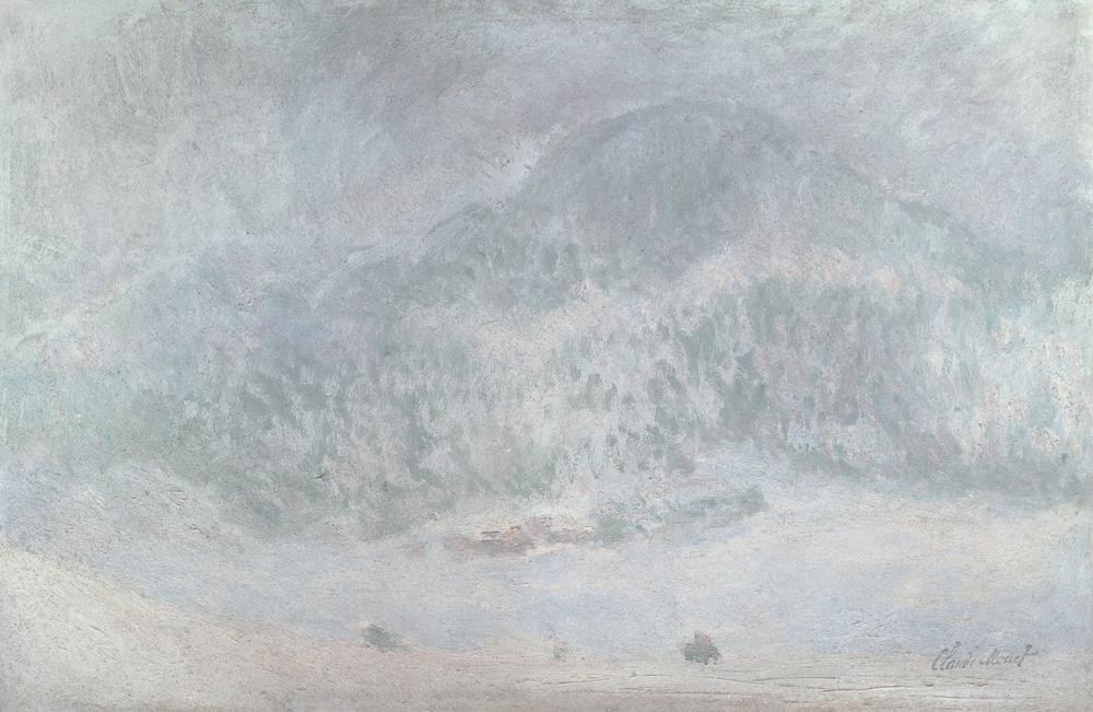 Claude Monet, Mont Kolsaas, tempête de neige (Jahreszeiten, Landschaft, Wetter, Winter, Schnee, Schneesturm, Kälte, Berg, Sturm, Französische Kunst, Impressionismus, Wunschgröße, Wohnzimmer, Klassiker, Malerei, grau)