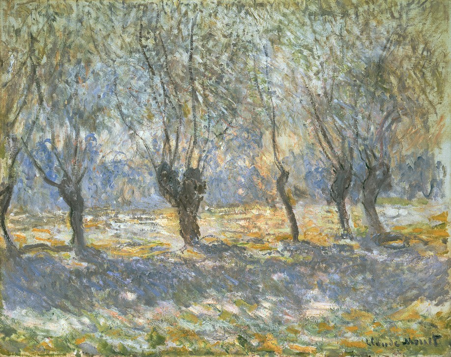 Claude Monet, Les saules, Giverny (Landschaft, Bäume, Sonnenlicht, Weiden, Französische Kunst, Impressionismus, Wunschgröße, Wohnzimmer, Klassiker, Malerei,)