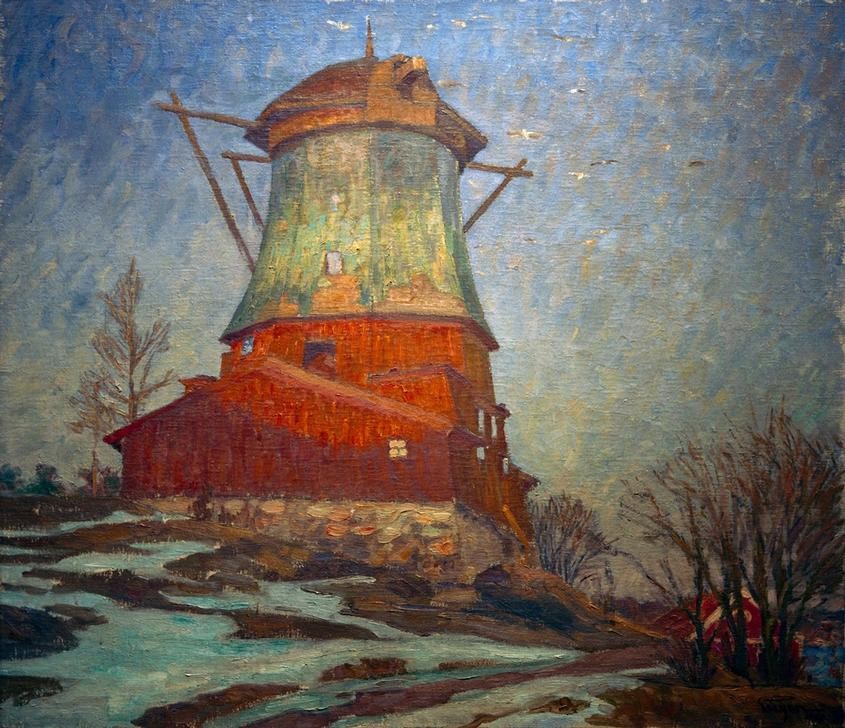 Eugen, Prinz von Schweden, Oljekvarnen, Waldemarsudde (Landschaft,Mühle,Windmühle,Technik,Schwedische Kunst,Ölmühle,Leinöl)