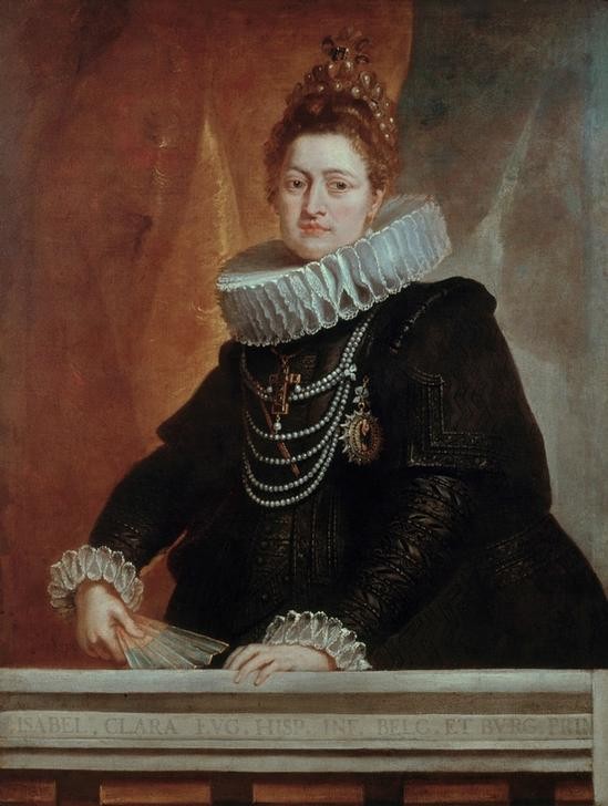 Peter Paul Rubens, Infantin Isabella Clara Eugenia (Flämische Kunst,Frau,Kunst,Barock,Portrait,Habsburger,Halskrause,Niederländische Kunst,Infantin,Kragen,Person,Radkragen)