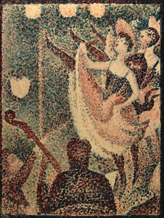 Georges Seurat, Studie zu Le Chahut (Revuetänzerin,Ballett,Kabarett Und Variete,Kabarett,Musik,Orchester,Tänzer,Tänzerin,Tanz,Theater,Variete (Entertainment),Revue (Musiktheater),Pointillismus,Studie,Französische Kunst,Cancan)