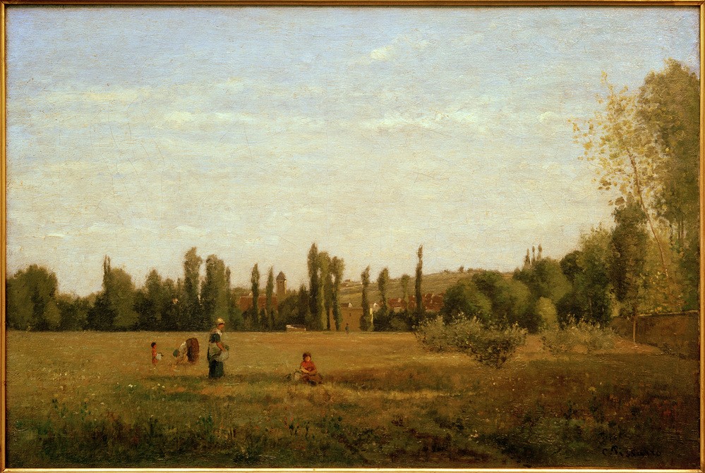 Camille Pissarro, Blick von Champigny auf La Varenne Saint-Hilaire) (Kunst,Impressionismus,Wiese,Französische Kunst)