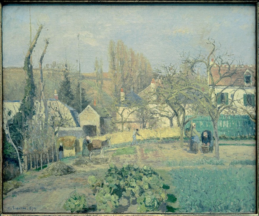 Camille Pissarro, Küchengarten in L'Hermitage, Pontoise (Garten Und Park,Haus,Kunst,Landschaft,Gemüsegarten,Impressionismus,Hausgarten,Französische Kunst,Nutzgarten)