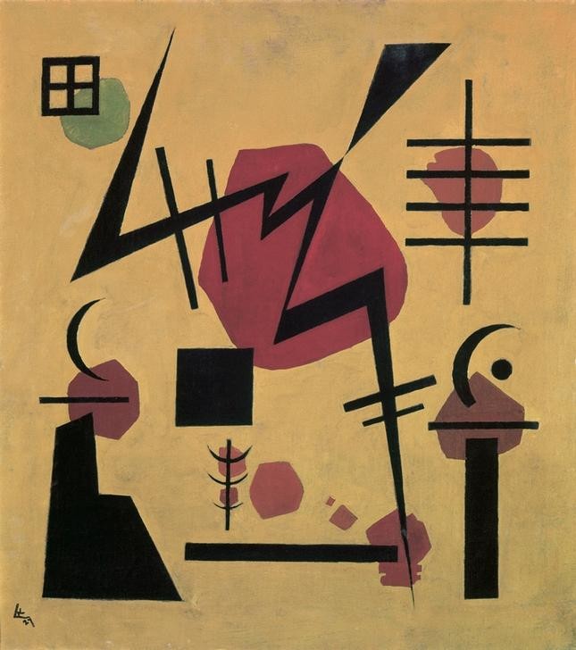 Wassily Kandinsky, Winkelig (Bauhaus,Kunst,Abstrakte Kunst, Russische Kunst, Abstraktion, Linien, Zacken, Wohnzimmer, Treppenhaus, Wunschgröße, bunt)