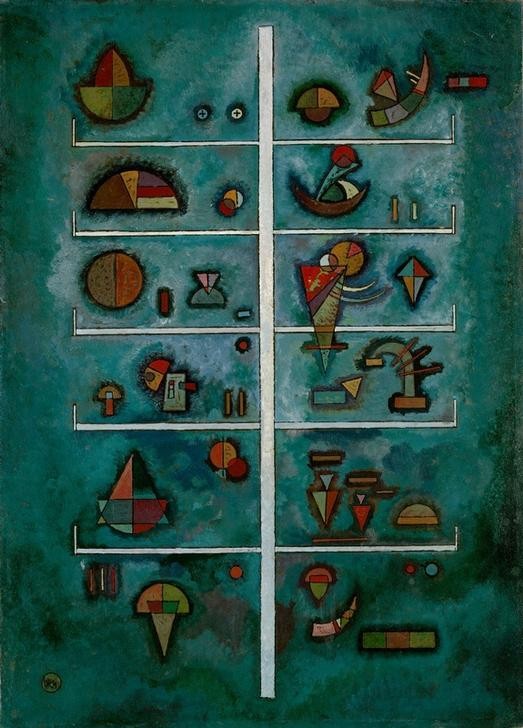 Wassily Kandinsky, Etagen (Bauhaus,Geometrie,Kunst,Expressionismus,Geometrisch,Der Blaue Reiter,Abstrakte Kunst,Russische Kunst,Abstraktion,Form,Etage)