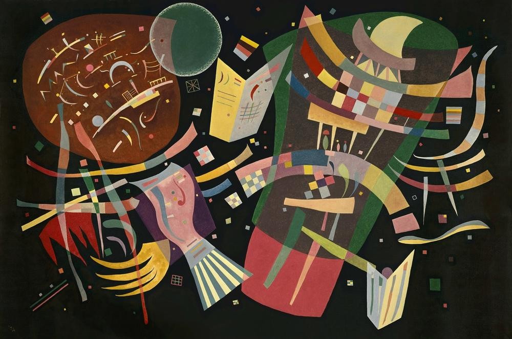 Wassily Kandinsky, Komposition X (Bauhaus,Kunst,Abstrakte Kunst,Russische Kunst, Abstraktion, Linien, Muster, Dynamik, Wohnzimmer, Treppenhaus, Wunschgröße, bunt)