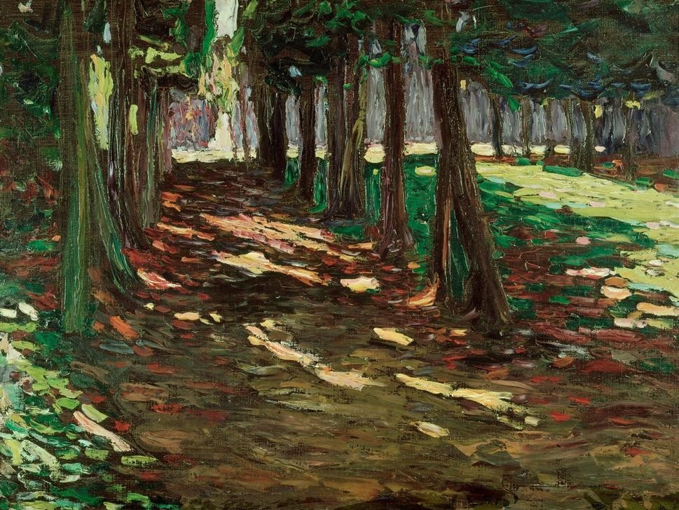 Wassily Kandinsky, Im Park von Saint Cloud (Garten, Landschaft, Park, Schlosspark, Licht-Schatten, Russische Kunst, Sonnenflecken, Sonnenlicht,, Malerei, Impressionismus, Wohnzimmer, Treppenhaus, Wunschgröße, bunt)