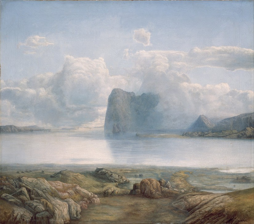 Lars Hertervig, Insel Borgøya (Insel,Himmel (Natur),Küste,Landschaft,Wolke,Meer,Felsen,Norwegische Kunst,Romantik,Berg)