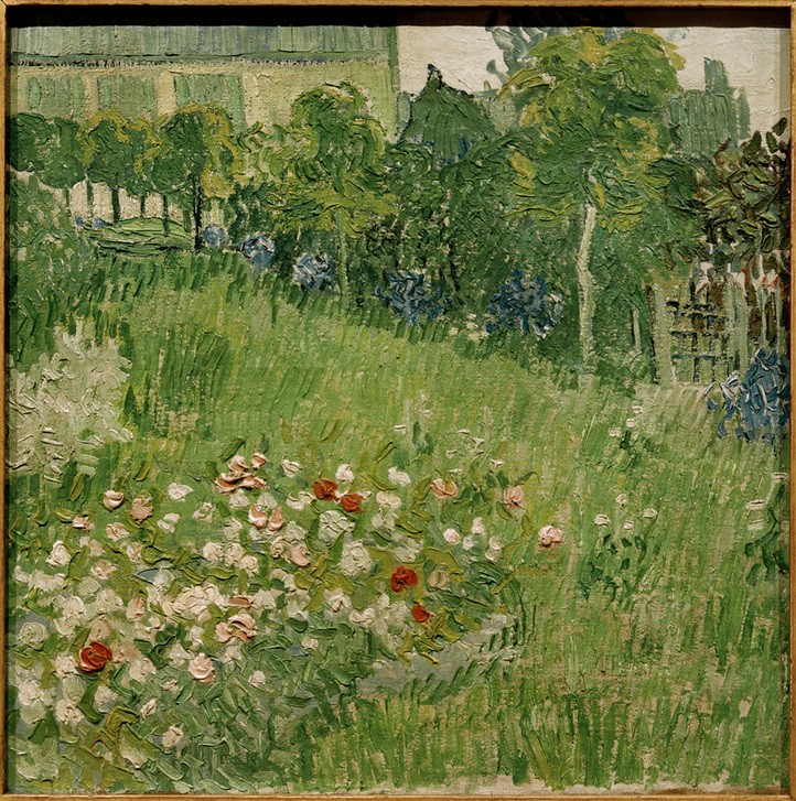 Vincent van Gogh, Der Garten von Daubigny (Garten Und Park,Landschaft,Impressionismus,Hausgarten,Niederländische Kunst,Blume,Blumenbeet,Garten)