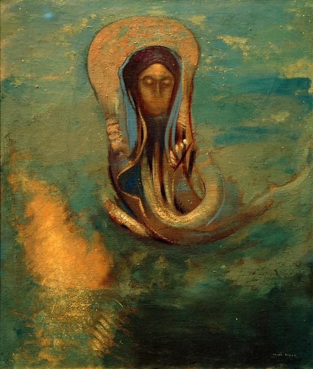 Odilon Redon, Oannès (Kunst,Mythologie,Symbolismus,Französische Kunst,Götter,Alter Orient,Meeresgott,Signatur)