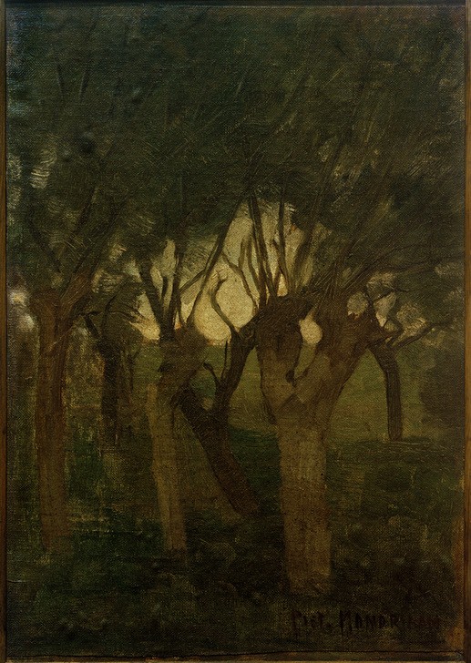 Piet Mondrian, Weidengebüsch (Landschaft,Weide,Impressionismus,Baum,Niederländische Kunst,Jahrhundertwende,Weide (Baum),Kopfweide)