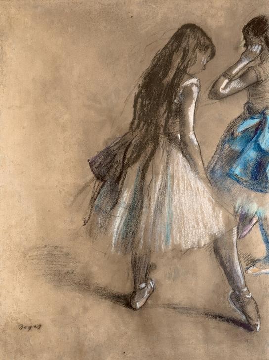 Edgar Degas, Tänzerin in Ruhestellung (Ballett,Frau,Kunst,Musik,Tänzerin,Tanz,Impressionismus,Rückenfigur,Französische Kunst,Pose)