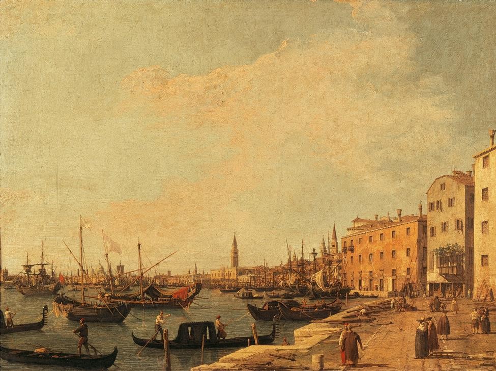 Giovanni Antonio Canaletto, Die Riva degli Schiavoni in Venedig (Venedig, Städte, Italien, Paläste, Architektur, Barock, Vedute, Klassiker, Wunschgröße, Wohnzimmer)