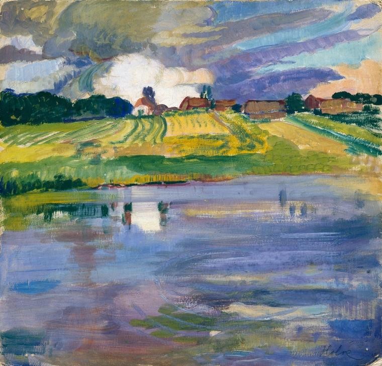 Olga Della-Vos-Kardowskaja, Nowoje, das Landgut der Oschanins (KUNST, LANDSCHAFT, SEE, FRAUENKUNST, RUSSISCHE KUNST, LANDGUT)