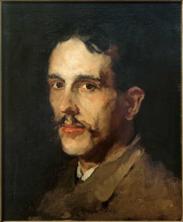 Wilhelm Leibl, Louis Eysen  (Mann, junger Mann, Maler, Künstler, Portrait, Gesicht, Mensch und Gesellschaft, People & Eros, Realismus, Klassische Moderne, Malerei, Wohnzimmer, Treppenhaus, Wunschgröße, bunt)