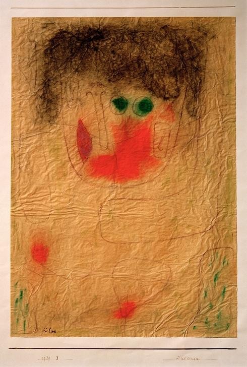 Paul Klee, Dulcinea (Bauhaus,Commedia Dell'arte,Deutsche Kunst,Frau,Theater,Portrait,Schweizerische Kunst,Tinte)