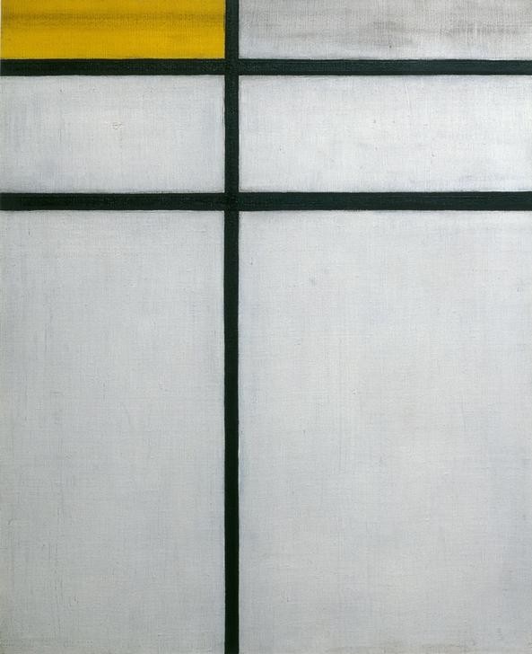 Piet Mondrian, Composition with yellow (Geometrie,Kunst,Geometrisch,Abstrakte Kunst,Niederländische Kunst,Holländische Kunst,Abstraktion,De Stijl,Gelb)