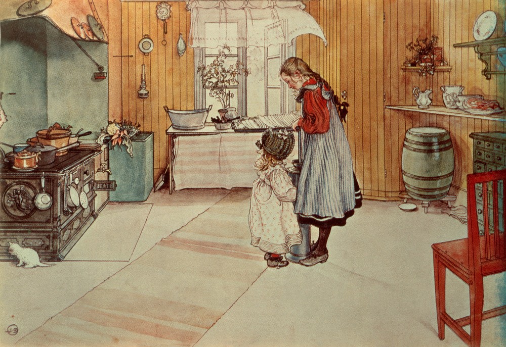 Carl Larsson, Die Küche (Schwedische Kunst)