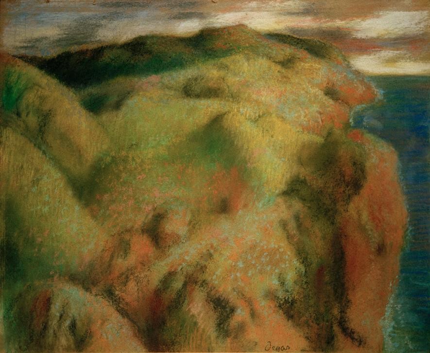 Edgar Degas, Steilküste (Küste,Kunst,Landschaft,Meer,Impressionismus,Vexierbild,Felsen,Französische Kunst,Steilküste)