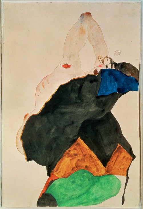 Egon Schiele, Mädchen mit erhobenem Ellbogen (Jugendstil)