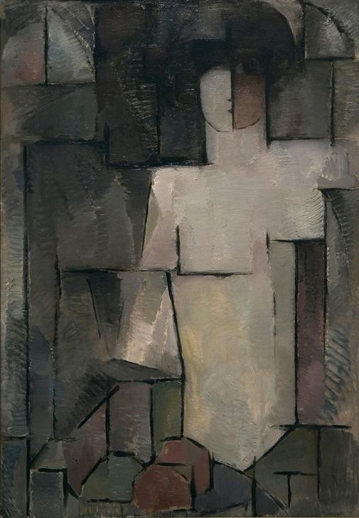 Piet Mondrian, Der große Akt (Frau,Kunst,Kubismus,Akt,Niederländische Kunst,Abstraktion)