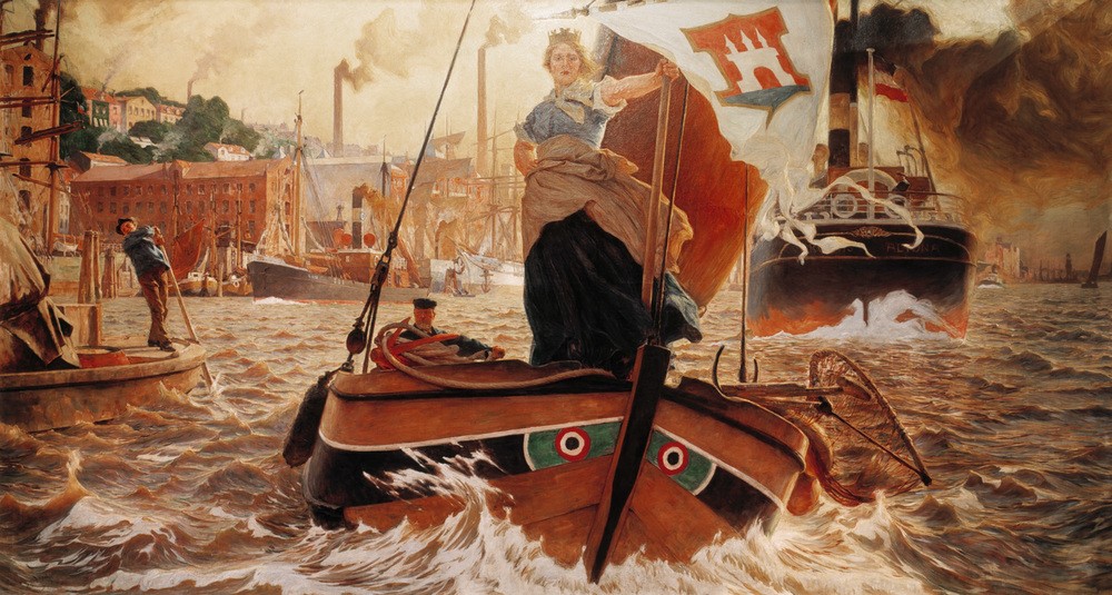 Otto Marcus, Altonia (GEOGRAPHIE, HAFEN, ALLEGORIE, TOPOGRAPHIE, PERSONIFIZIERUNG, SCHIFFFAHRT)