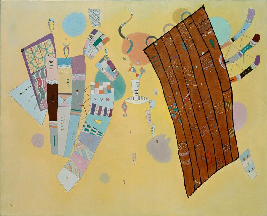 Wassily Kandinsky, Tensions délicates (Geometrie,Kunst,Expressionismus,Geometrisch,Der Blaue Reiter, Abstrakte Kunst, Russische Kunst, Abstraktion, Wunschgröße, Wohnzimmer, Treppenhaus, bunt)